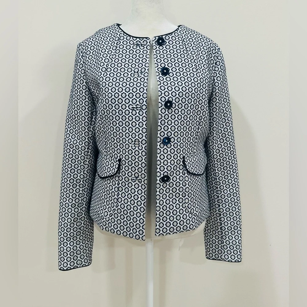 Brooks Brothers Floral Jacquard Cropped Jacket Size‎ 8 - Picture 7 of 15